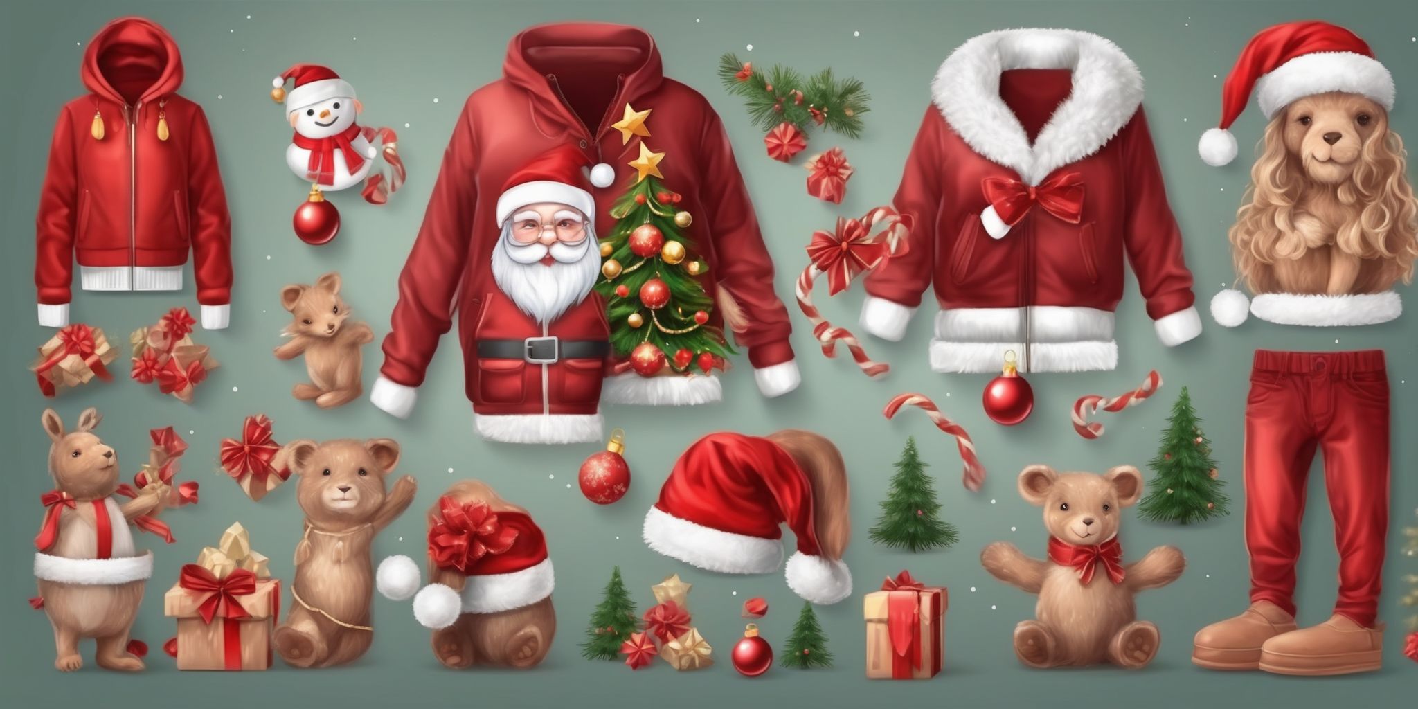 Outfit in realistic Christmas style