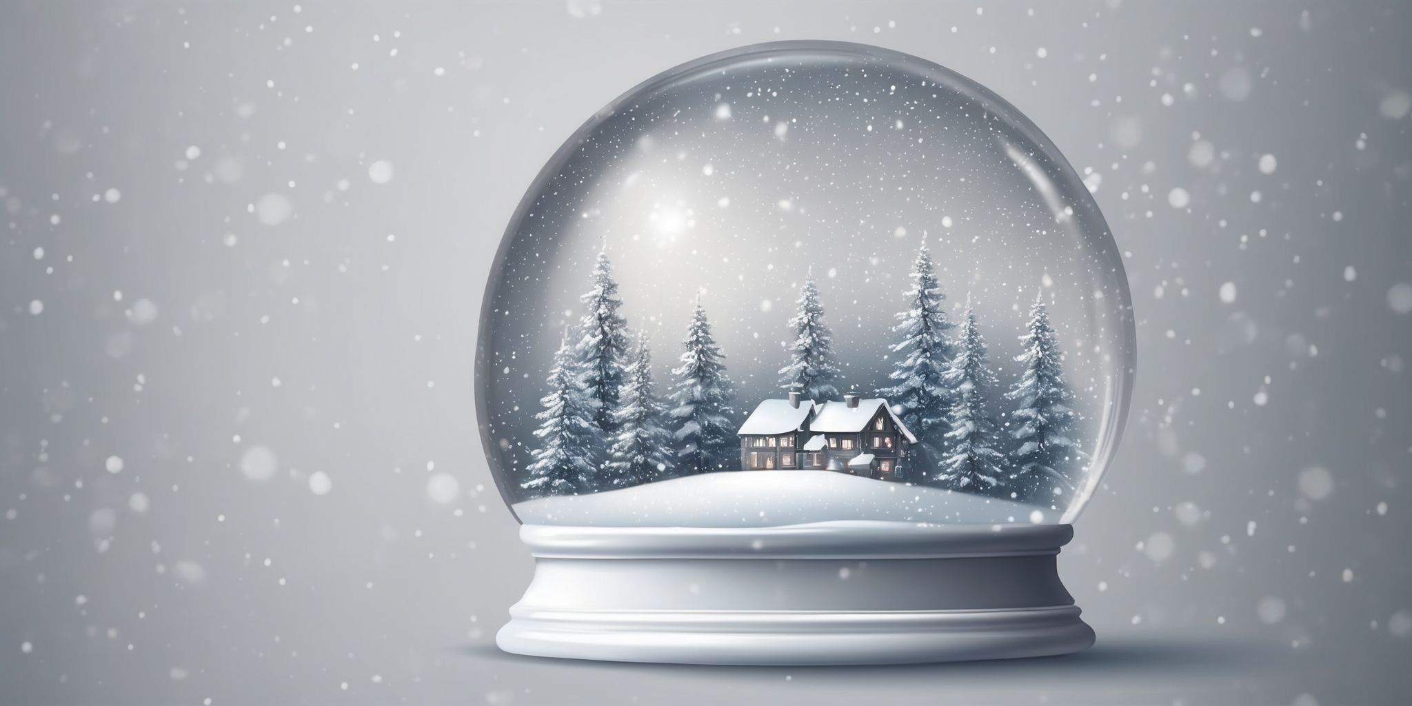 Snow globe in realistic Christmas style