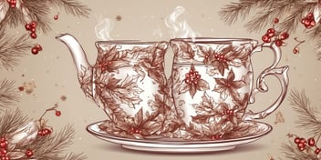 Tea in realistic Christmas style