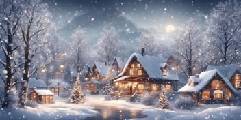 Winter in realistic Christmas style