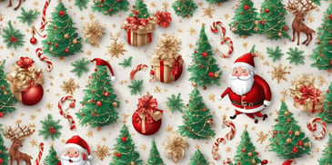 Patterned wallpaper in realistic Christmas style