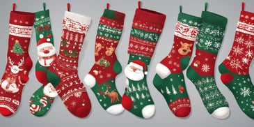 Socks in realistic Christmas style