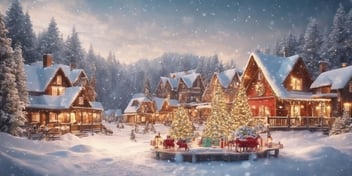 Vacation getaways in realistic Christmas style