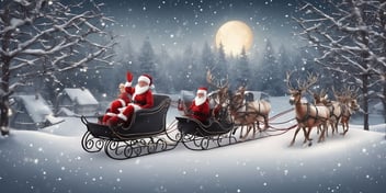 Sleigh Ride in realistic Christmas style
