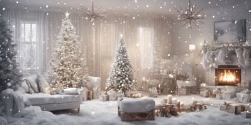 White Christmas in realistic Christmas style