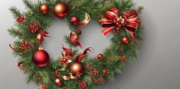 Wreath in realistic Christmas style