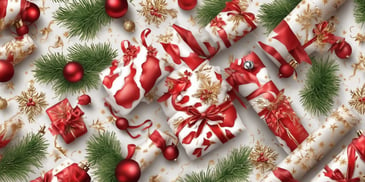 Wrapping paper in realistic Christmas style