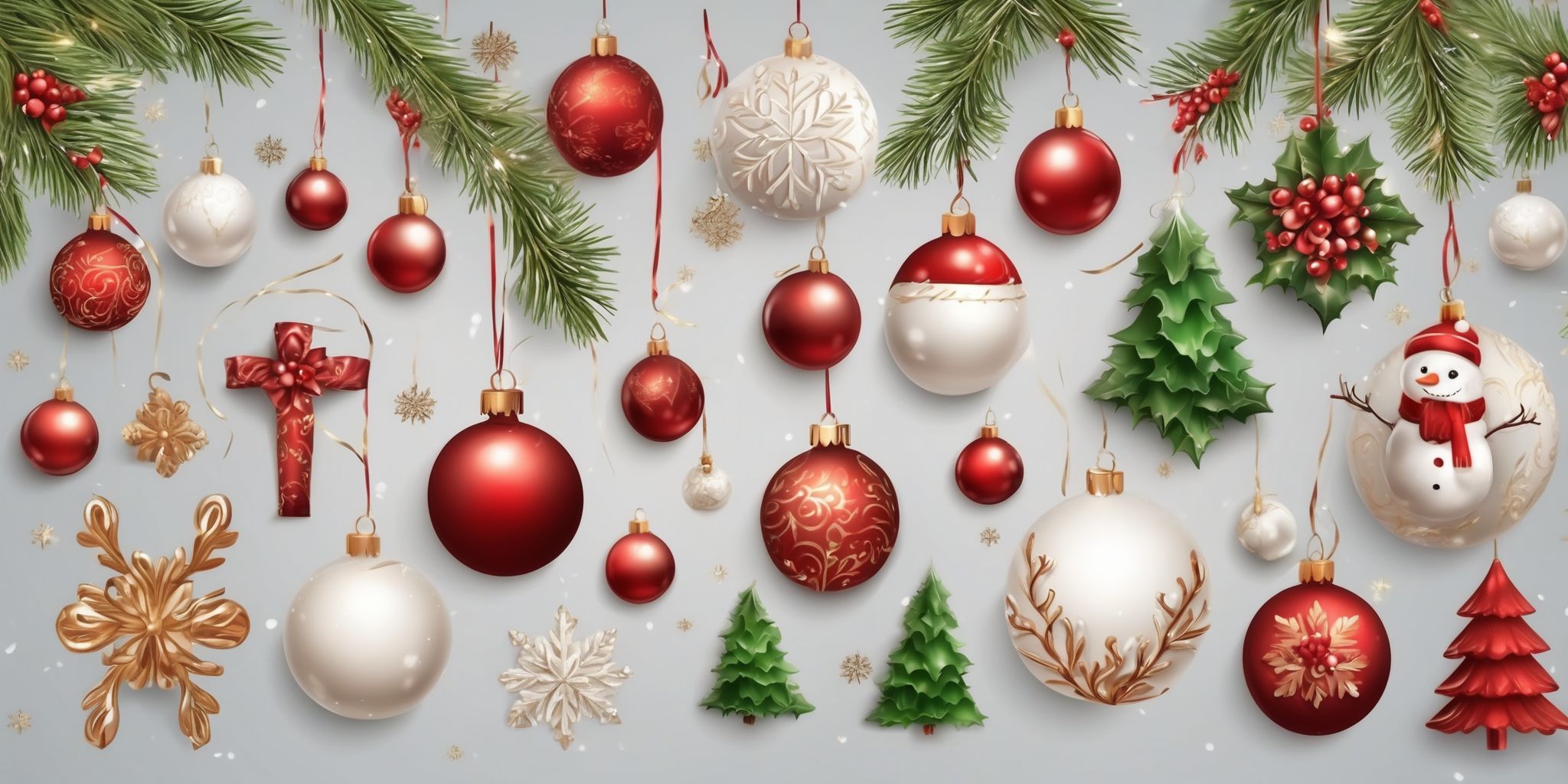 Ornaments in realistic Christmas style