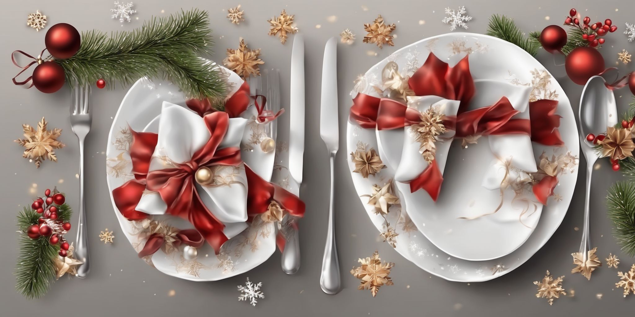 Table set in realistic Christmas style