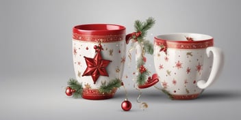 Mug in realistic Christmas style
