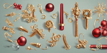 Fasteners in realistic Christmas style
