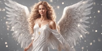 Angel in realistic Christmas style