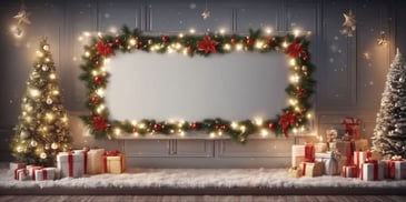 Screen in realistic Christmas style