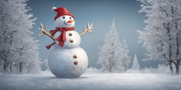 Frosty in realistic Christmas style