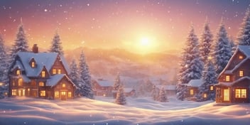 Sunrise in realistic Christmas style