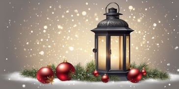 Lantern in realistic Christmas style