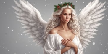 Angel in realistic Christmas style