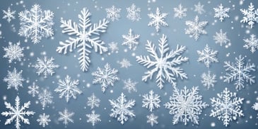 Snowflakes in realistic Christmas style