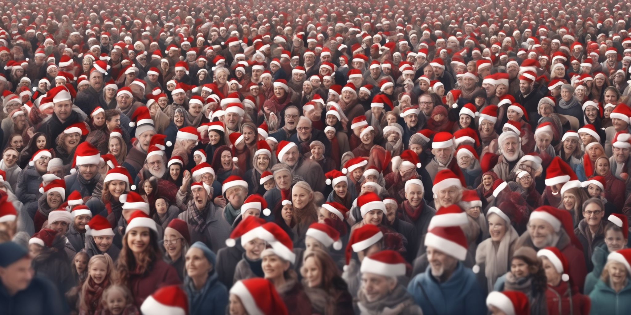 Crowds in realistic Christmas style