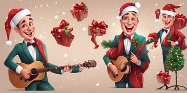 Crooner in realistic Christmas style