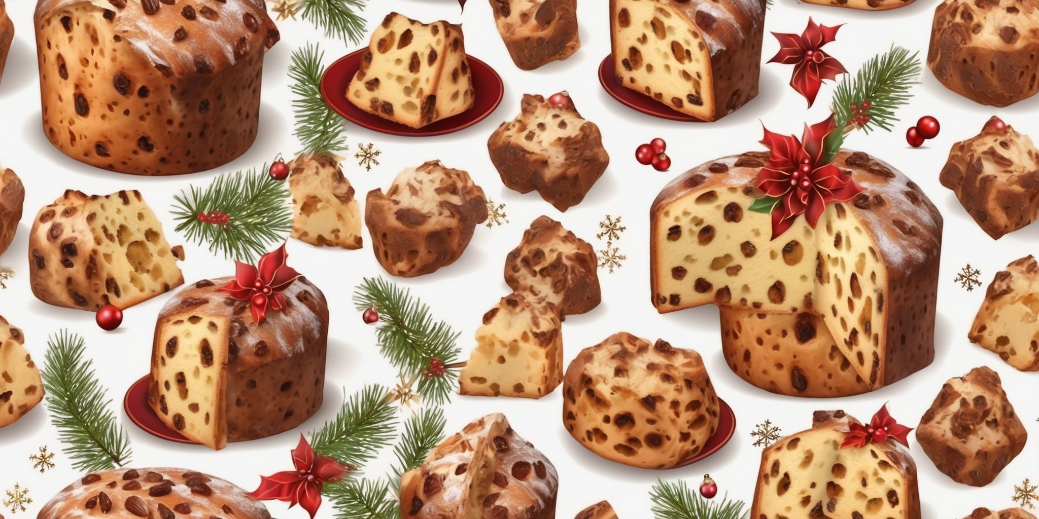 Panettone in realistic Christmas style