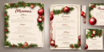 Menus in realistic Christmas style