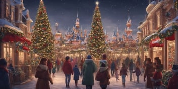 Disneyland in realistic Christmas style