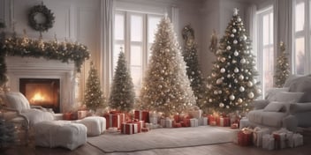Serene in realistic Christmas style