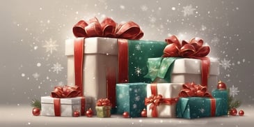 Presents in realistic Christmas style