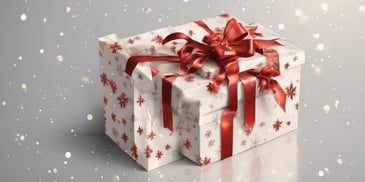 Gift box in realistic Christmas style