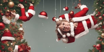 Upside down in realistic Christmas style