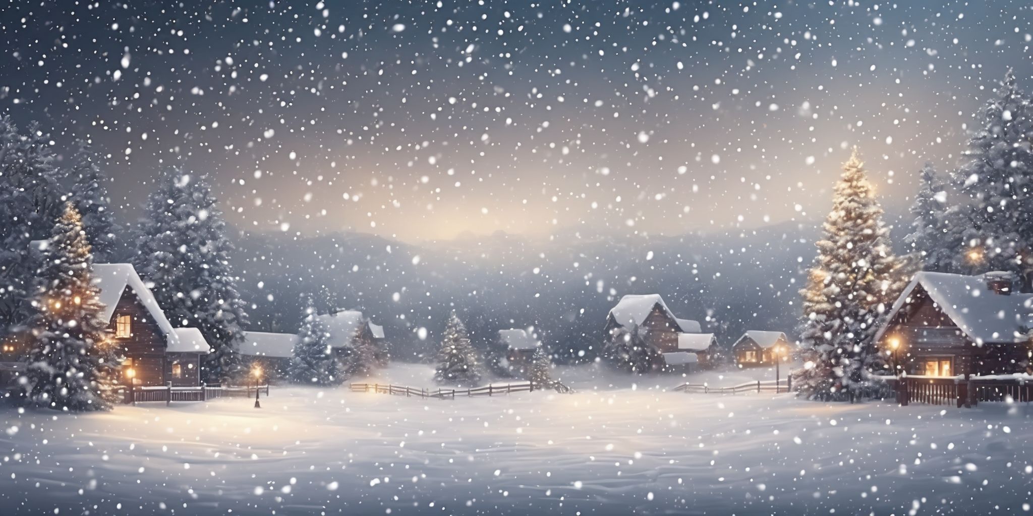 Snowfall in realistic Christmas style