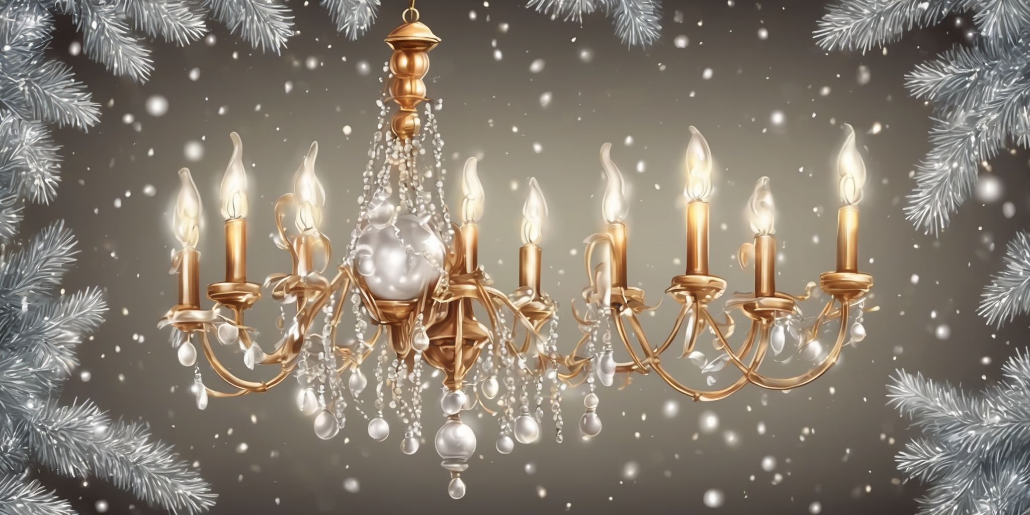 Chandelier in realistic Christmas style