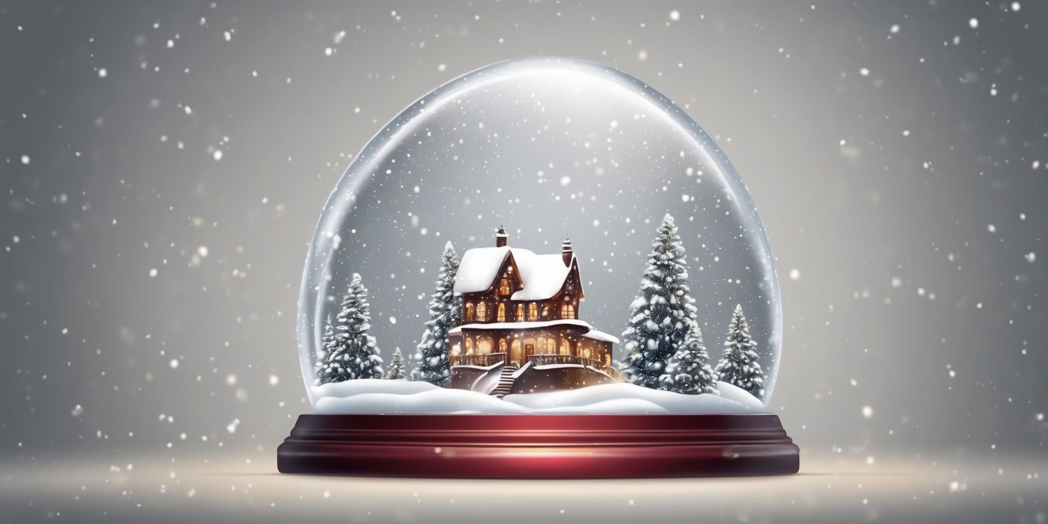 Snow globe in realistic Christmas style