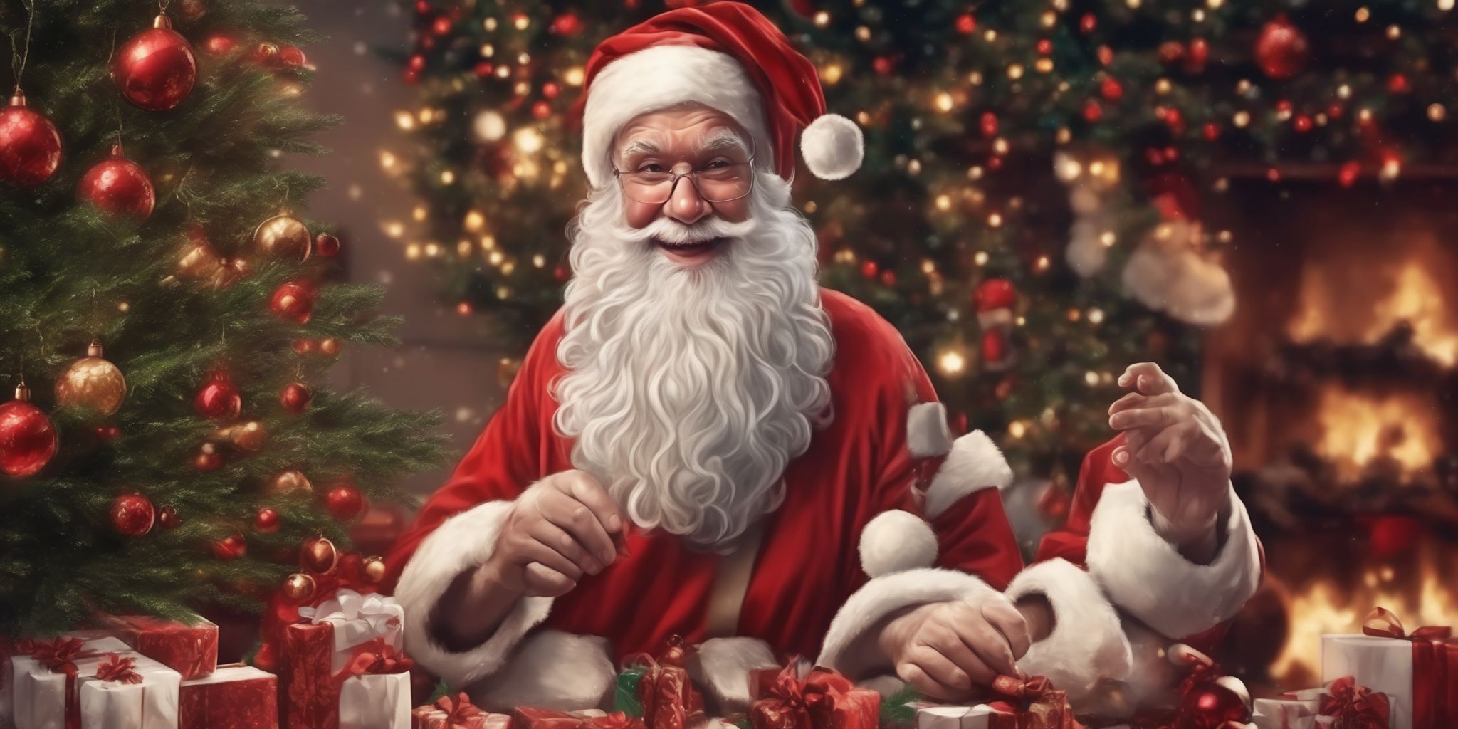 Santa in realistic Christmas style