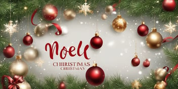 Noel in realistic Christmas style