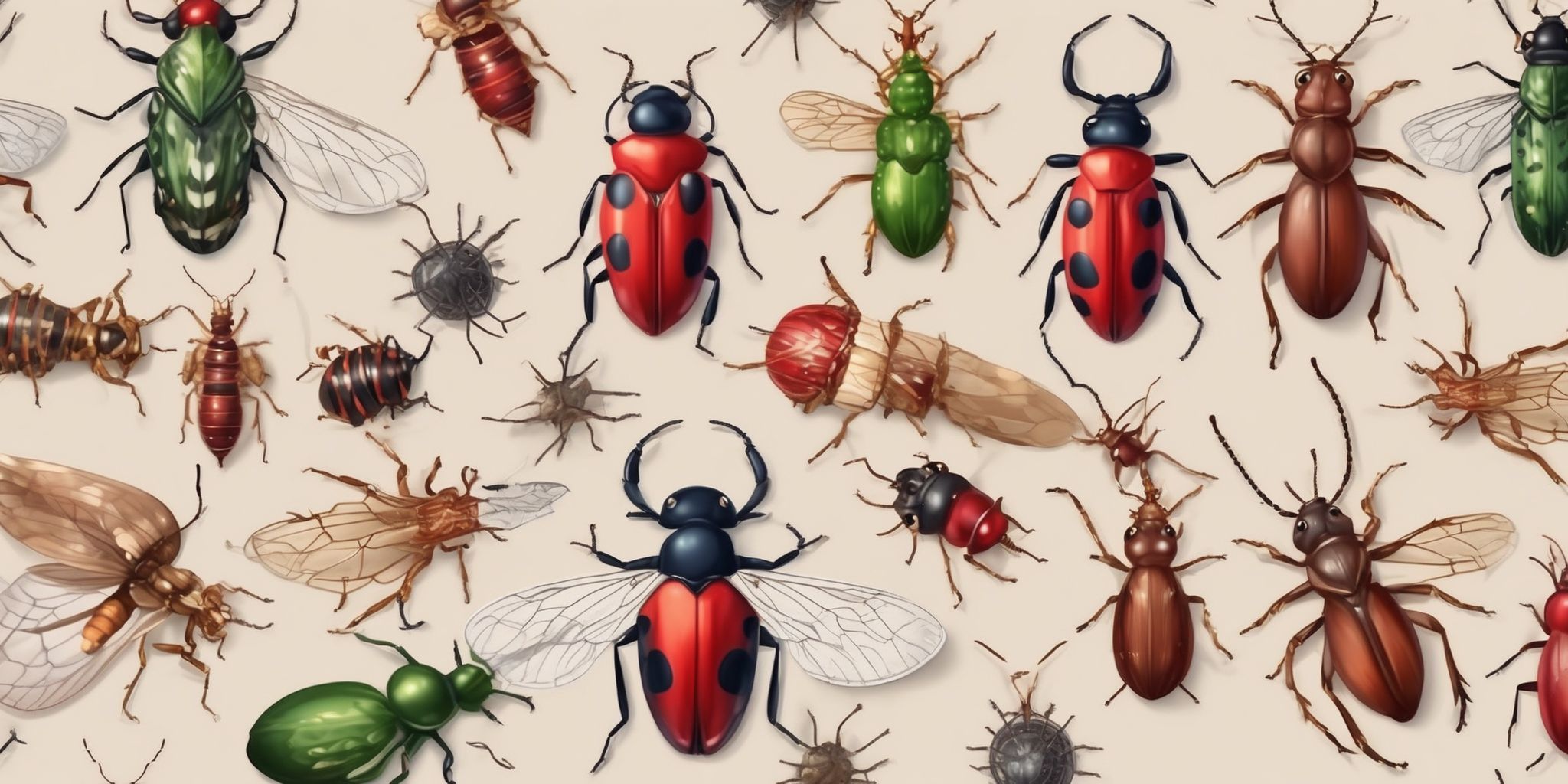 Insects in realistic Christmas style