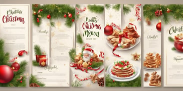 Healthy menus in realistic Christmas style