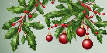 Mistletoe in realistic Christmas style