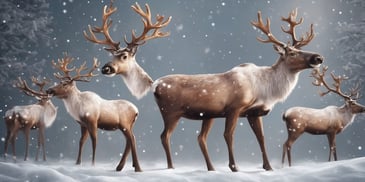 Reindeer in realistic Christmas style