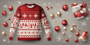 Sweater in realistic Christmas style