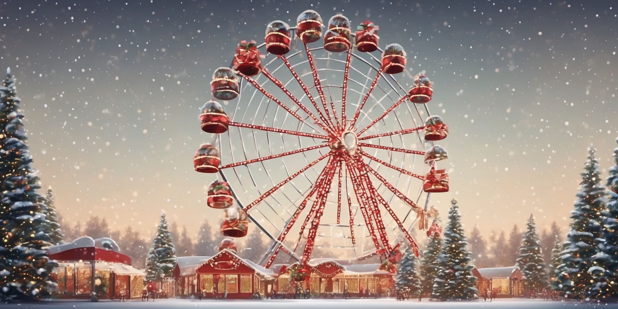 Ferris wheel in realistic Christmas style