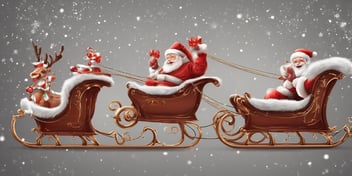 Sleigh in realistic Christmas style