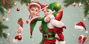 Elf in realistic Christmas style