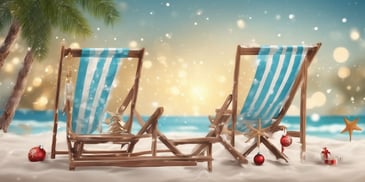Beach chair in realistic Christmas style