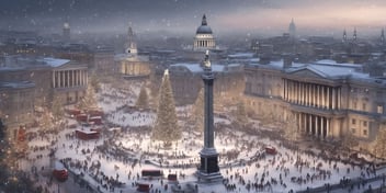 Trafalgar Square in realistic Christmas style