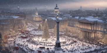 Trafalgar Square in realistic Christmas style