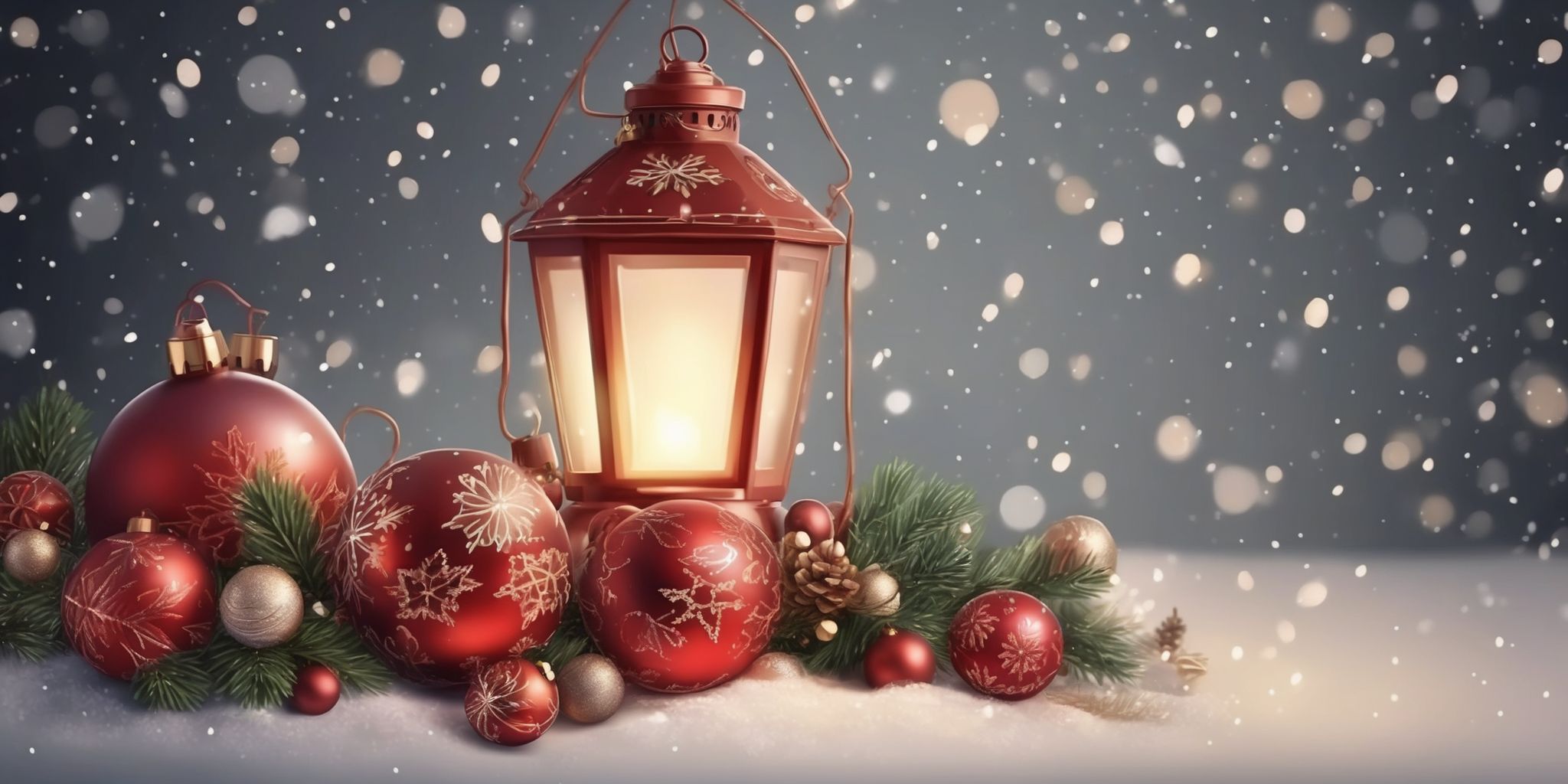 Lantern in realistic Christmas style