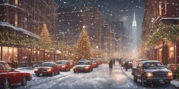 New York in realistic Christmas style