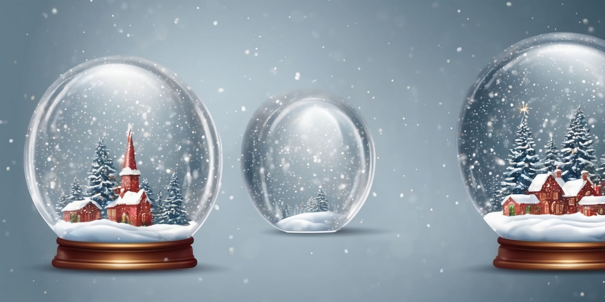 Snow globe in realistic Christmas style